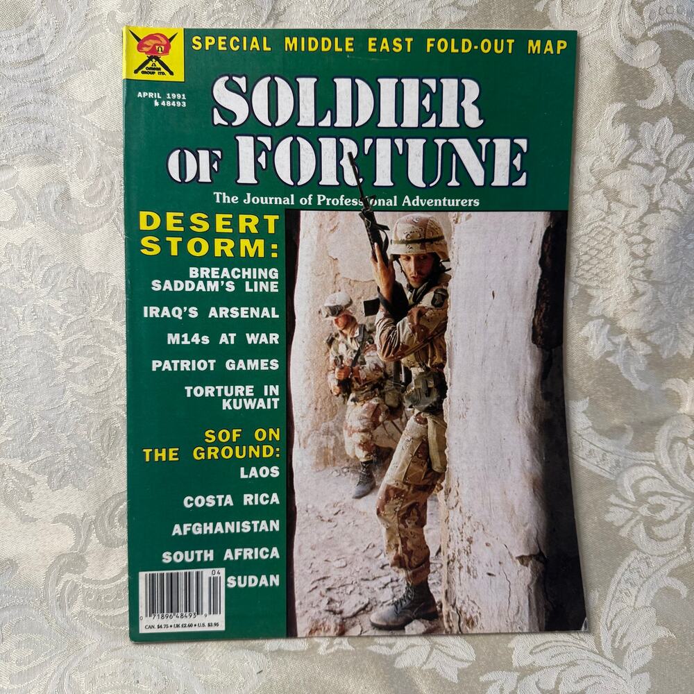 Soldier of Fortune April 1991 Desert Storm Middle East Fold-Out Map
